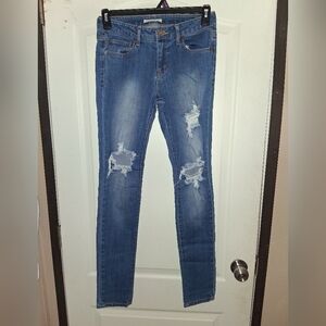 Distressed Blue Jeans